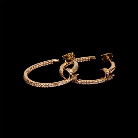 New! Nail Hoop Earrings - Picture 6 of 6